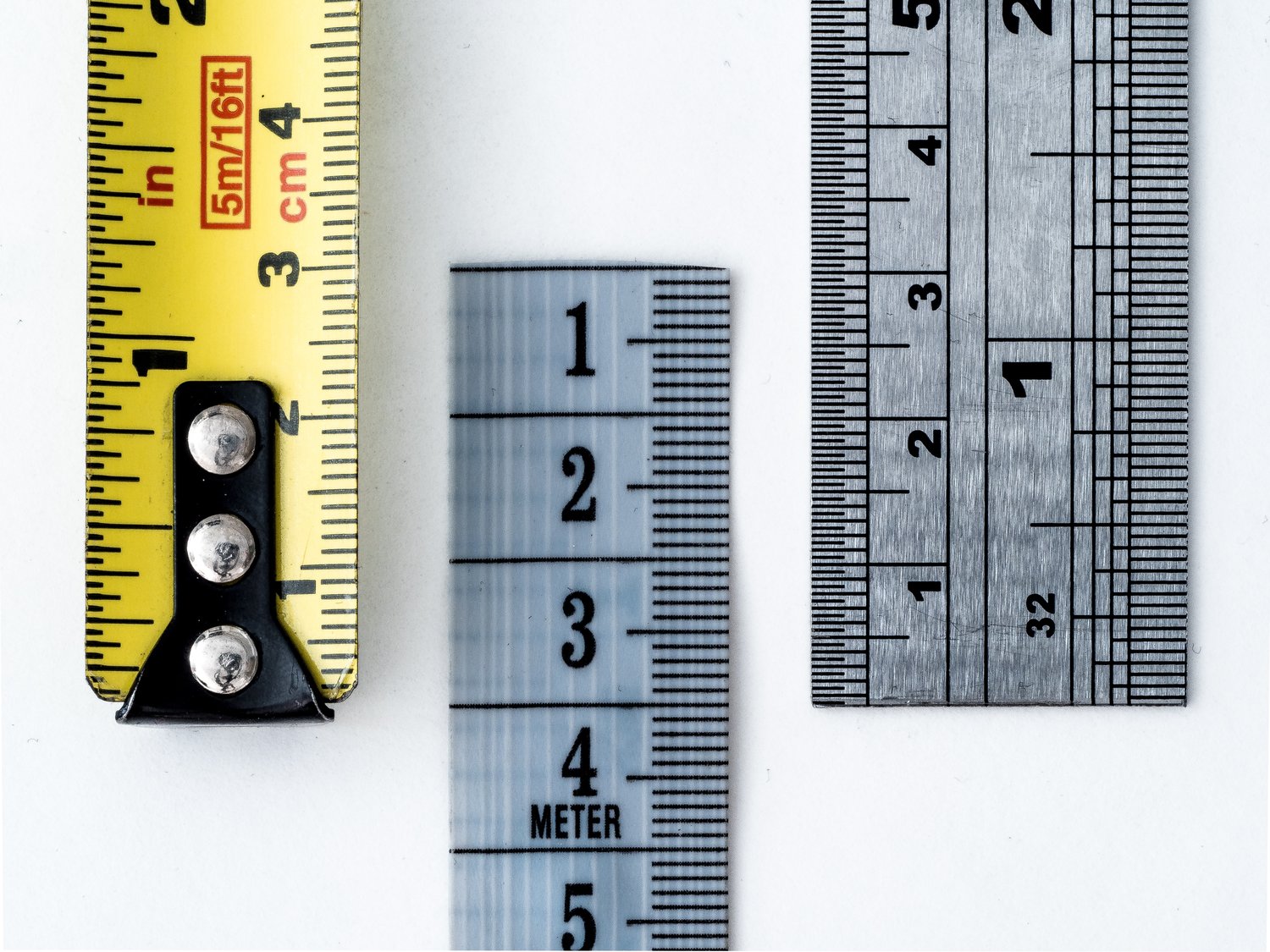 different measuring rulers