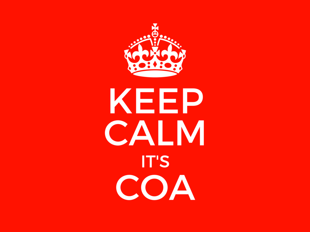 Keep Calm It's COA