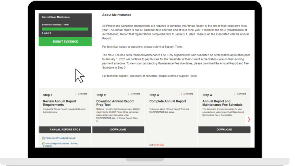 Step-by-step annual report instructions