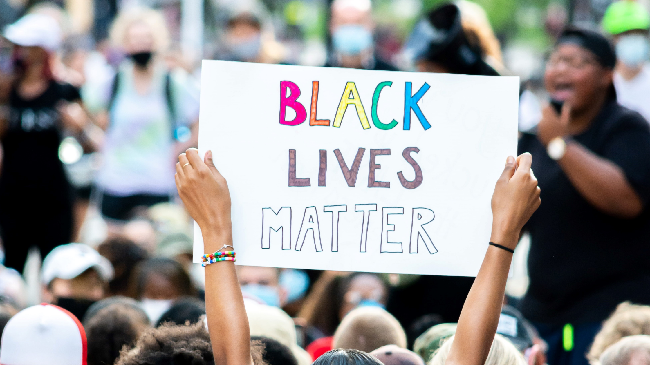 Black Lives Matter sign at protest