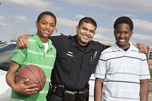 Beech Brook officer with boys